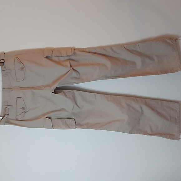 Vintage Polo Jeans Company Cargo Pants with Draw String Leg Beige Size 8 - Picture 3 of 10